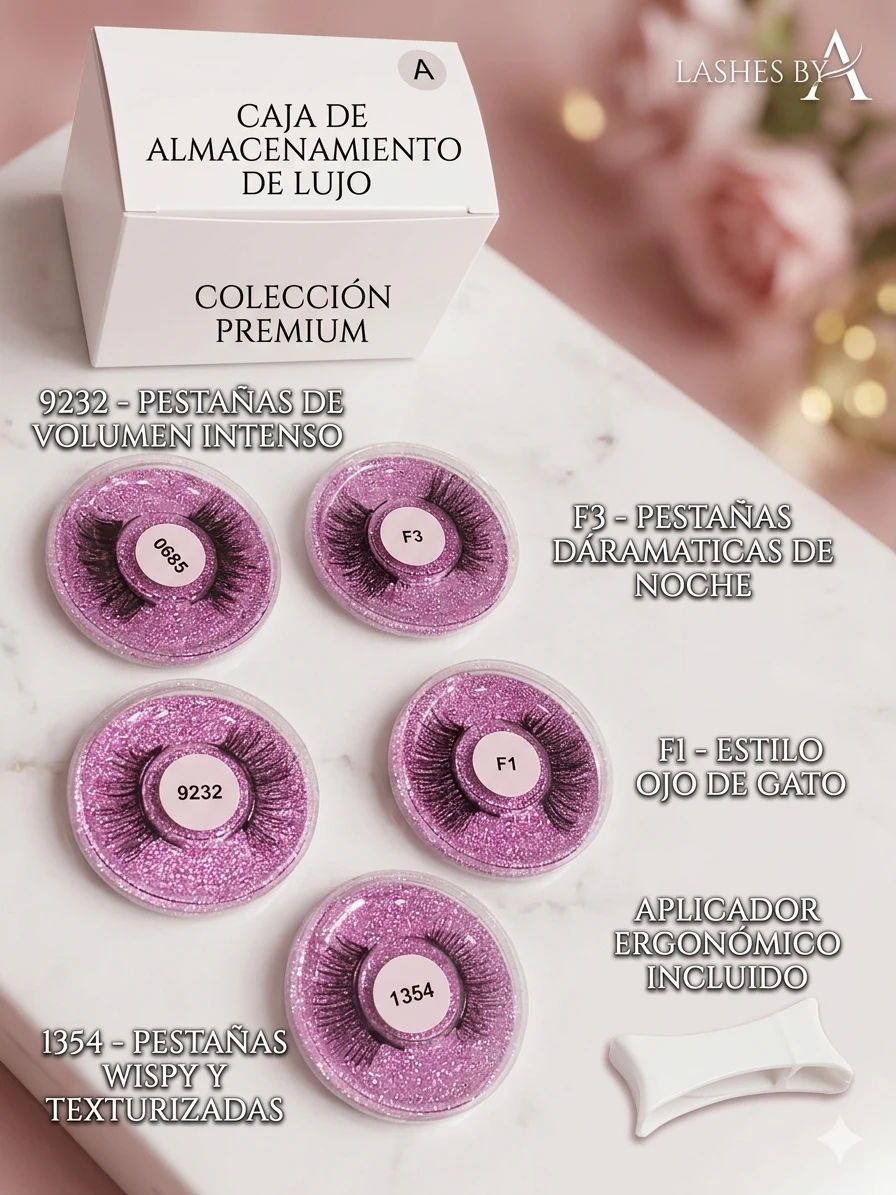 🔥 Set de 5 Pares Pestañas magneticas Postizas + Caja y Pinza - ¡5 Estilos Diferentes!