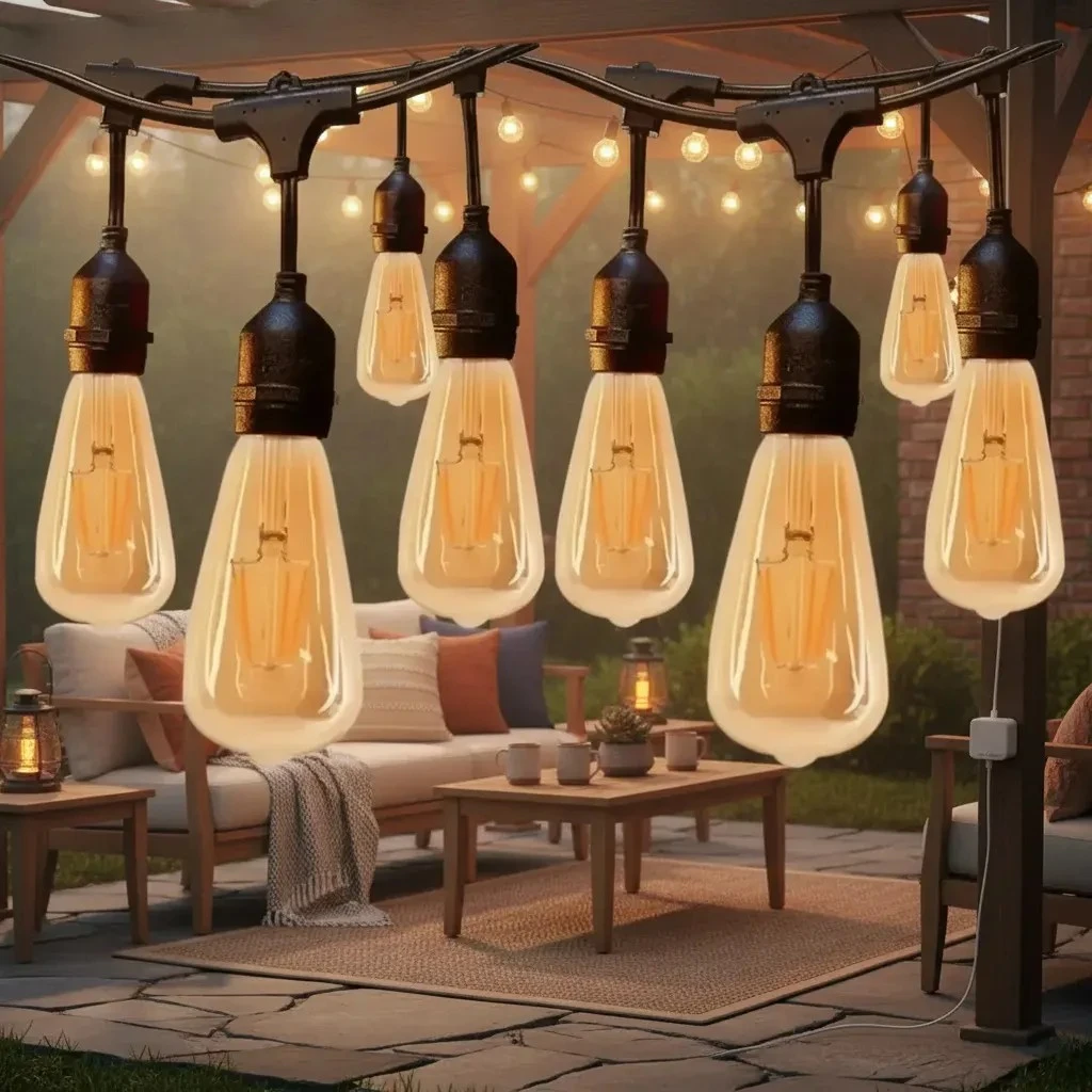 Guirnalda10mt Con Ampolletas 4W Incluidas  Decorativas Luces Calidas