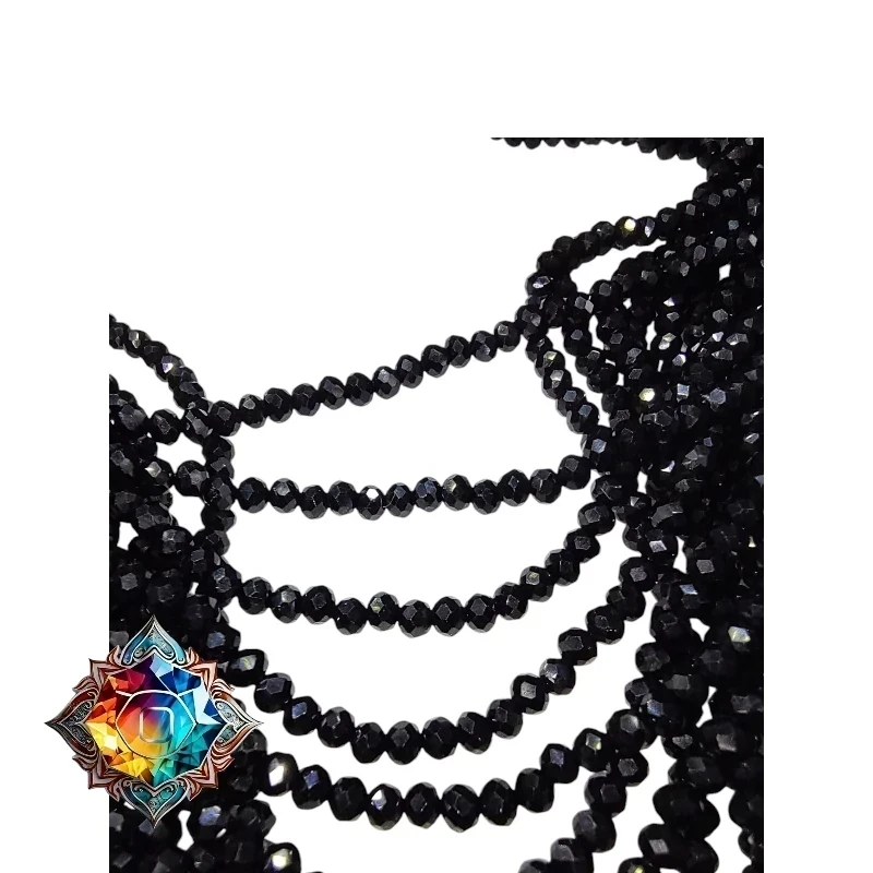 Espectacular collar de espinela facetada de 15 líneas 4