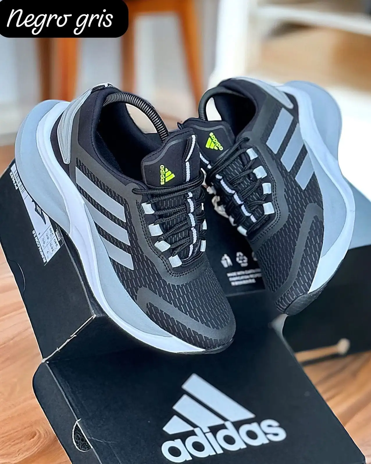 Tenis Negro Gris Caballero