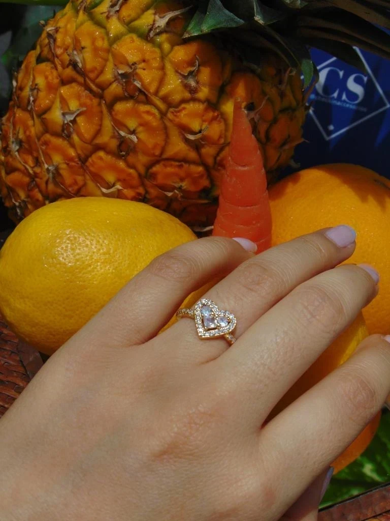 ANILLO ACERO DOR CORA BAGUET CENTRO BLANCO