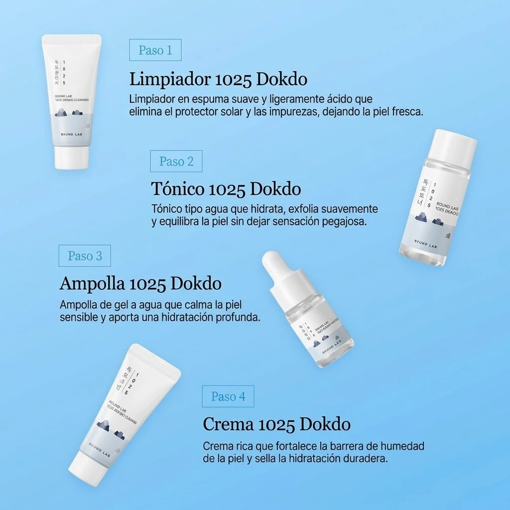 [ROUND LAB] 1025 DOKDO TRIAL KIT(CLEANSER 30ML+TONER 20ML+AMPOULE 10ML+CREAM 20ML) 2