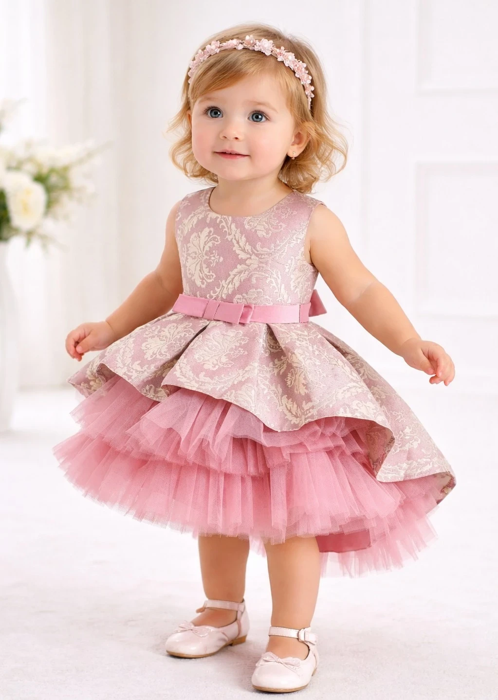 VESTIDO ELEGANTE PRINCESA CON COLA