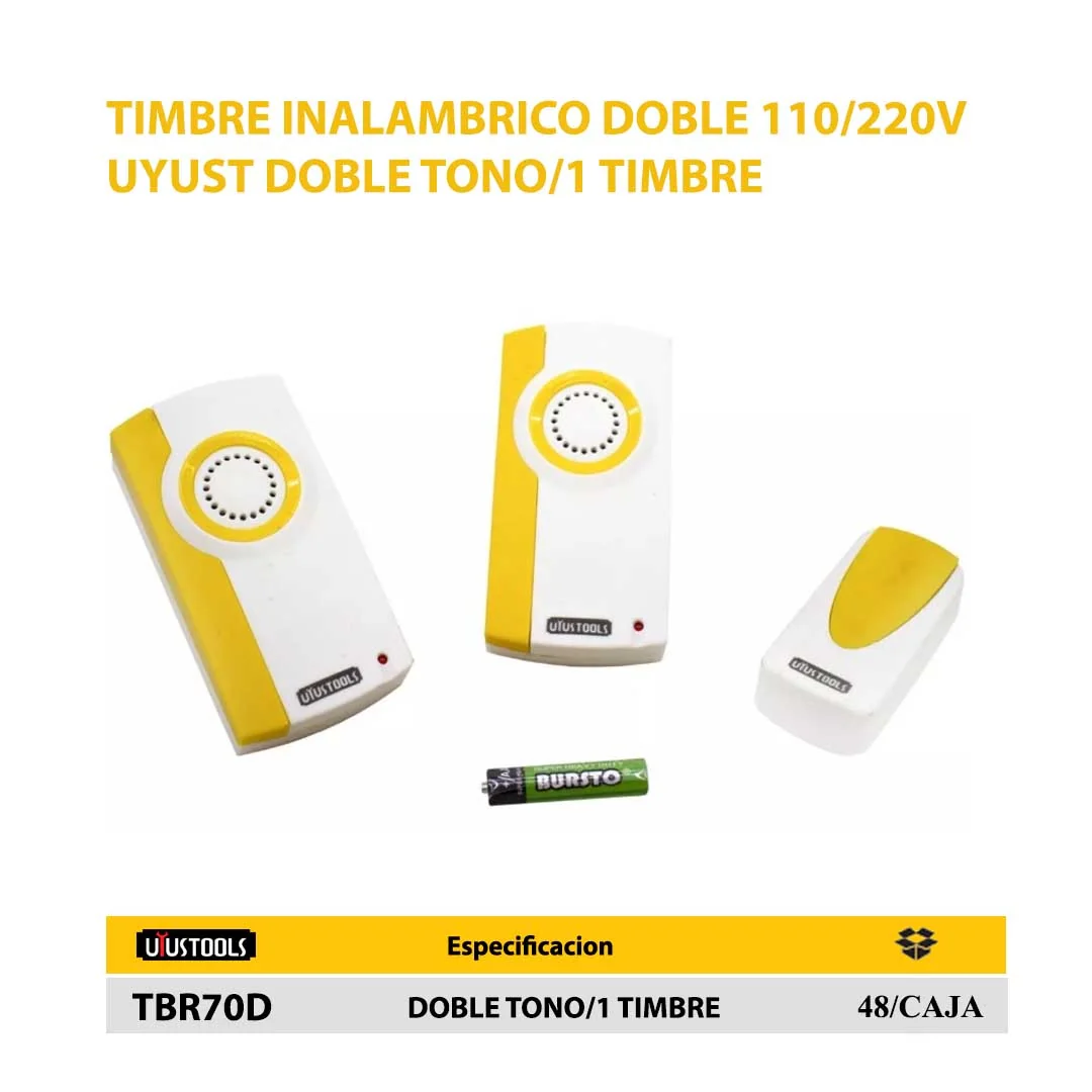 TIMBRE INALAMBRICO DOBLE 110/220V UYUST 