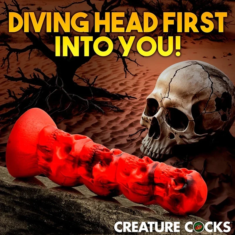 Vibrador Silicona Skull Red 3