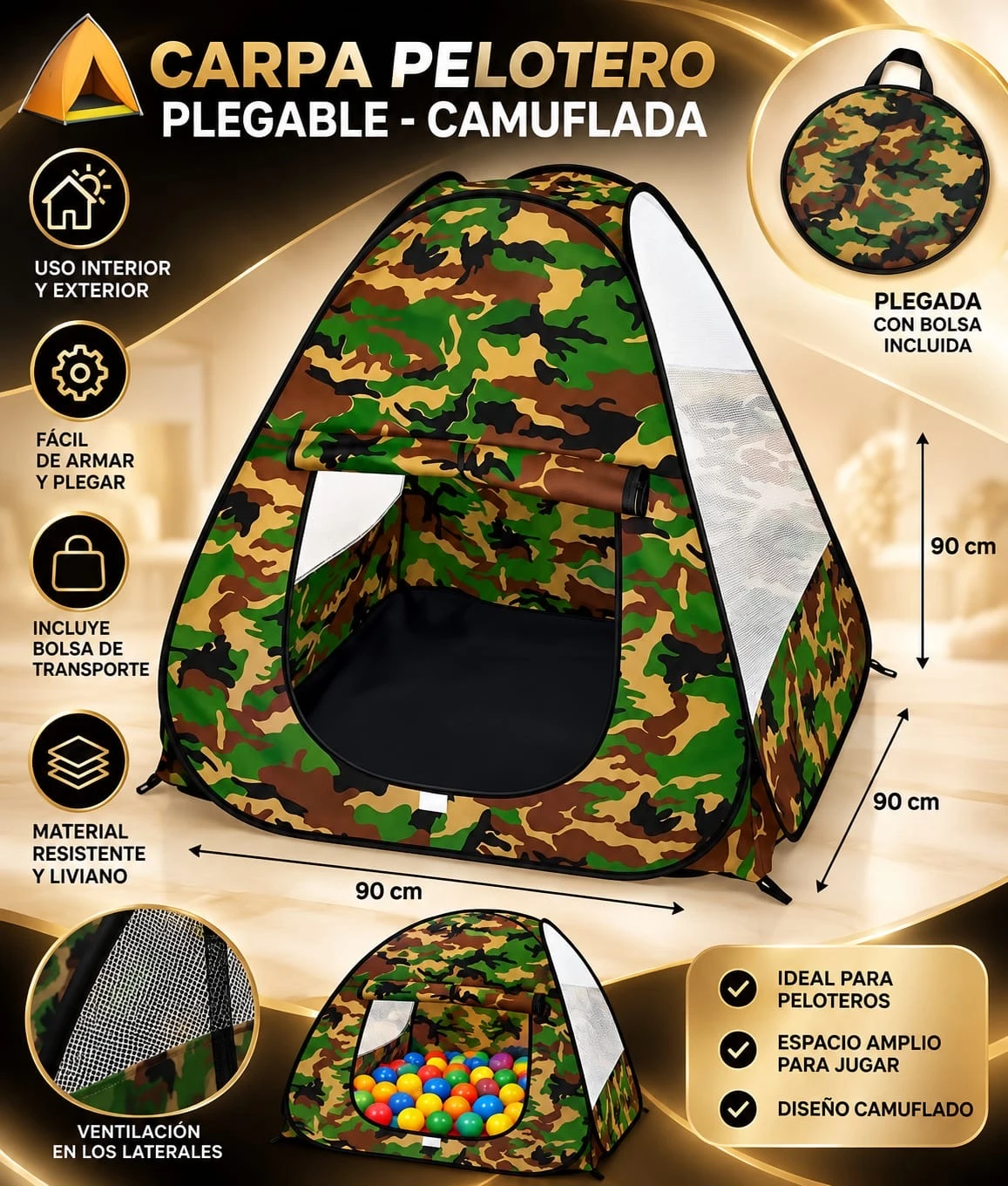CARPA PELOTERO CAMUFLADA