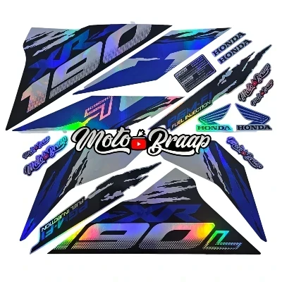 XR 190 L Calcomanias chispas tornasol negro azul