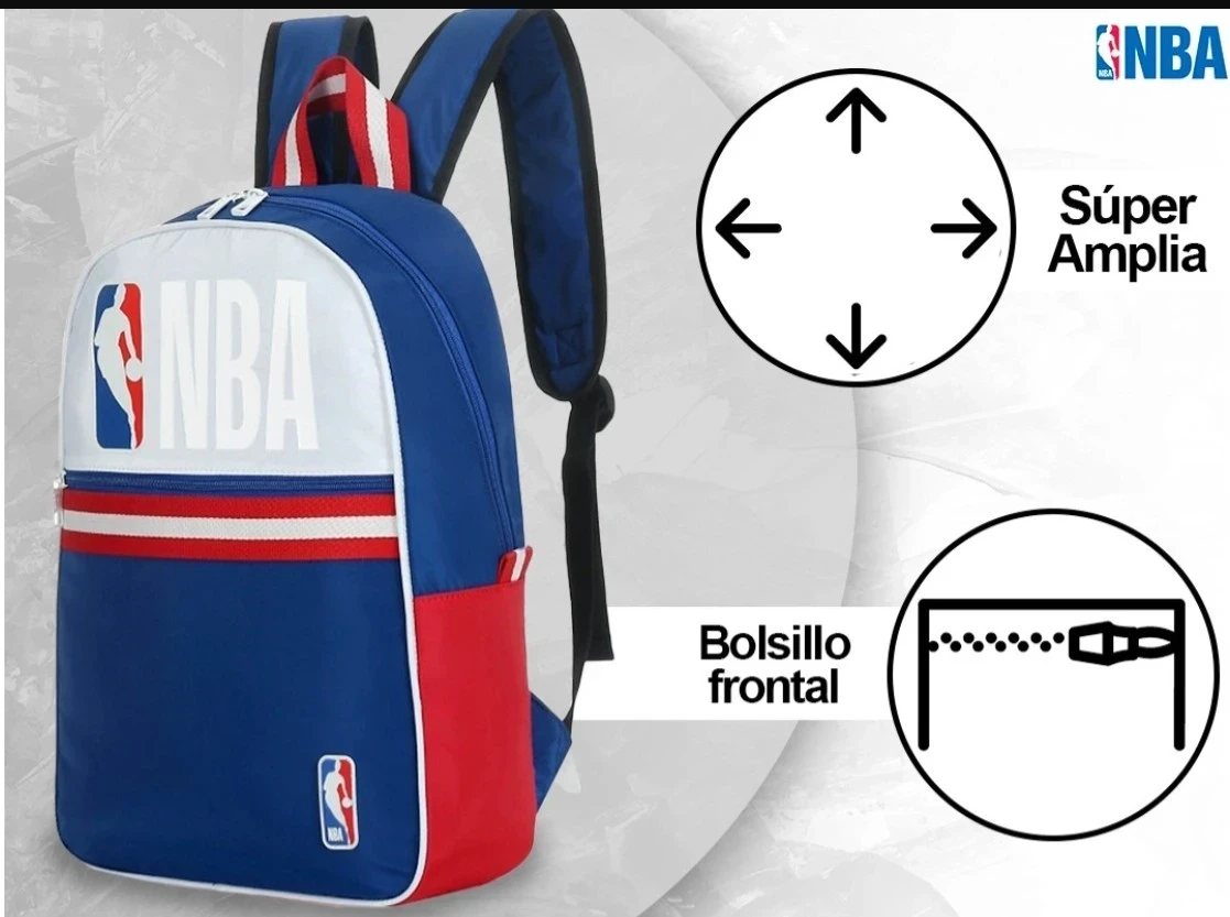 Mochila Urbana Nba Oficial Portanotebook Importada Blanco/azul Lis17o 3