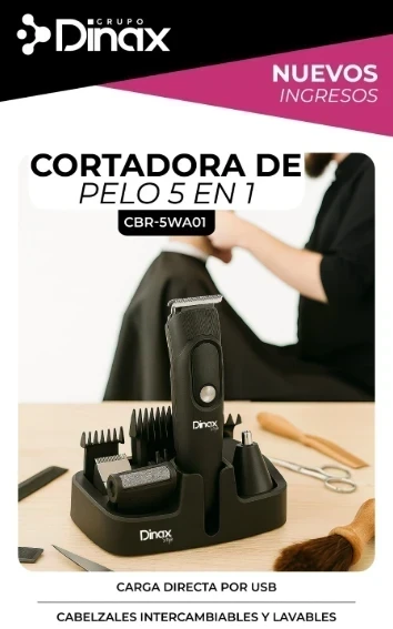 CORTADORA DE PELO PROFESIONAL DINAX CON 5 CABEZALES