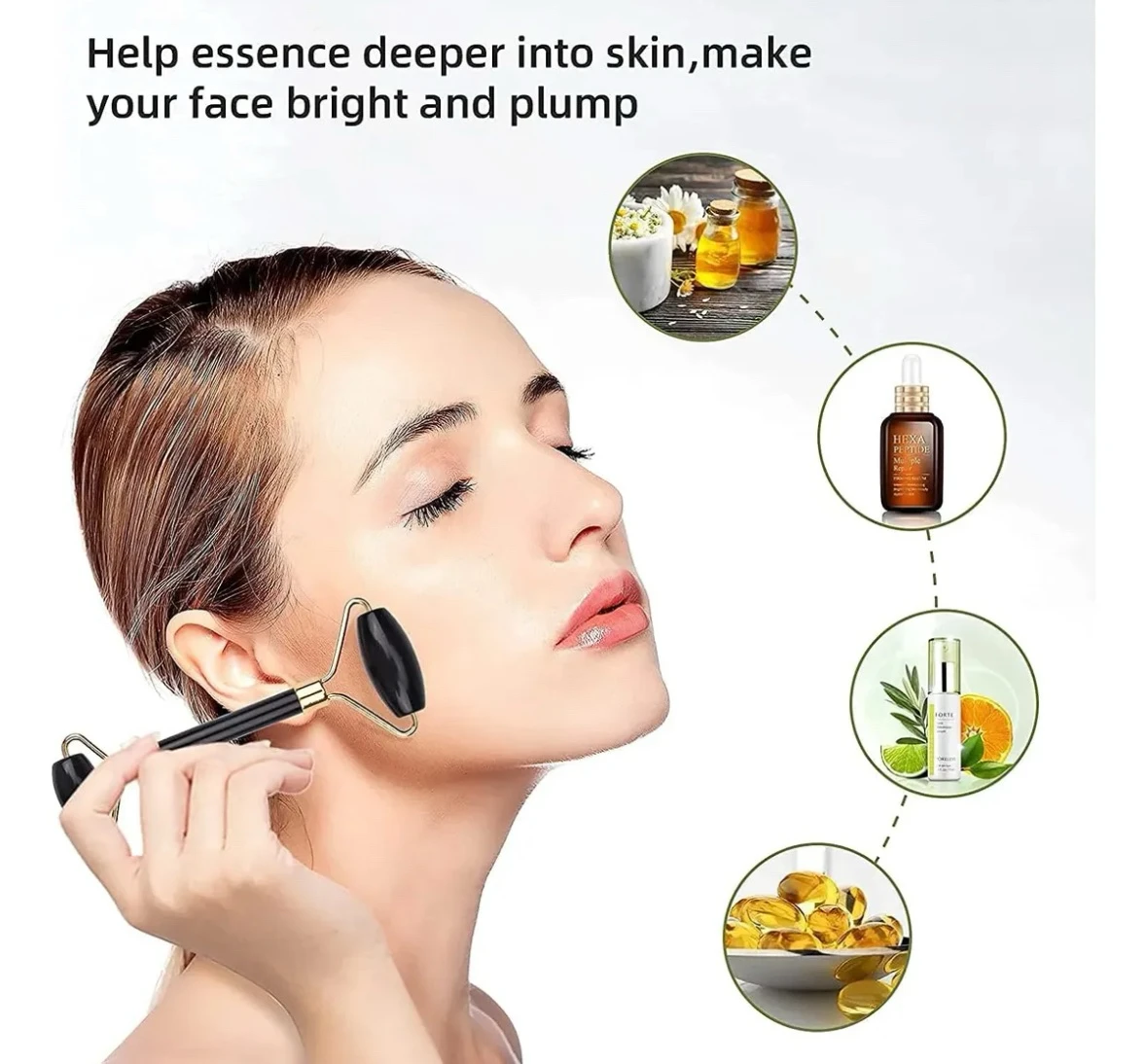 Set Facial de Obsidiana Negra | Rodillo + Gua Sha de Corazón 🖤✨ 4
