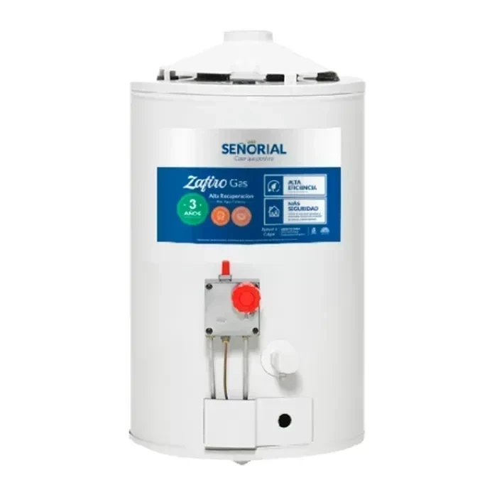 TERMOTANQUE SEÑORIAL A GAS ZAFIRO BLANCO 30L