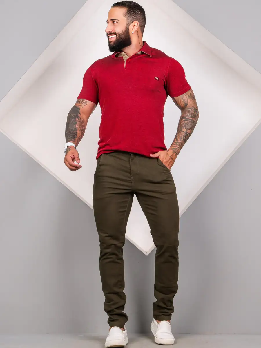 Calça Masculina bolso embutido