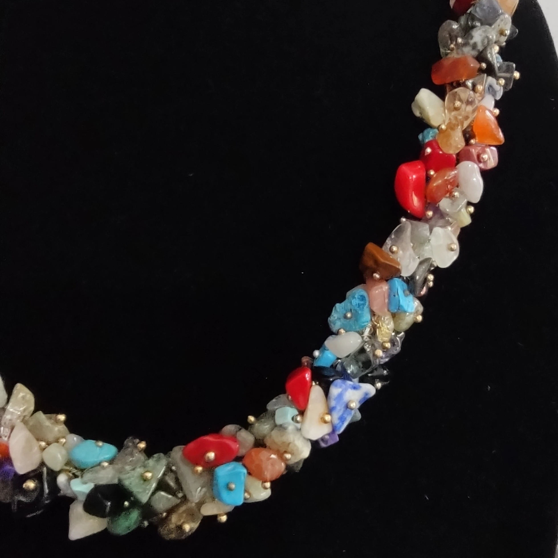 Collar de chips de piedras semipreciosas narurales genuinas 3