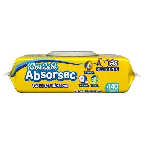 TOALLITAS HÚMEDAS 140 PZ ABSORSEC KLEENBEBÉ