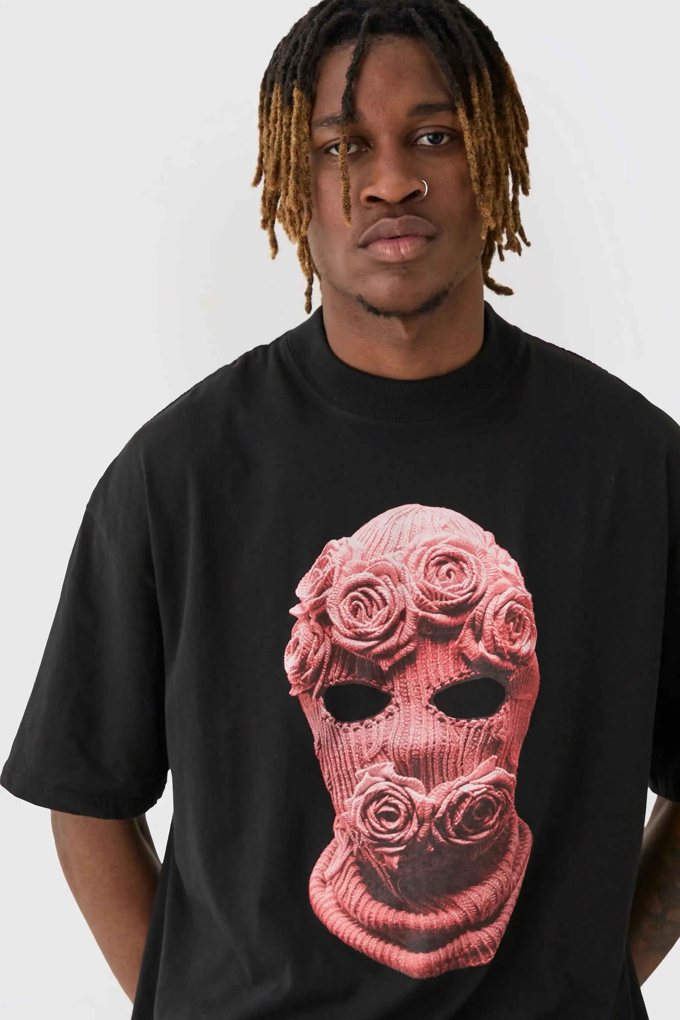 Tall Oversized Balaclava Floral Print T-shirt 2
