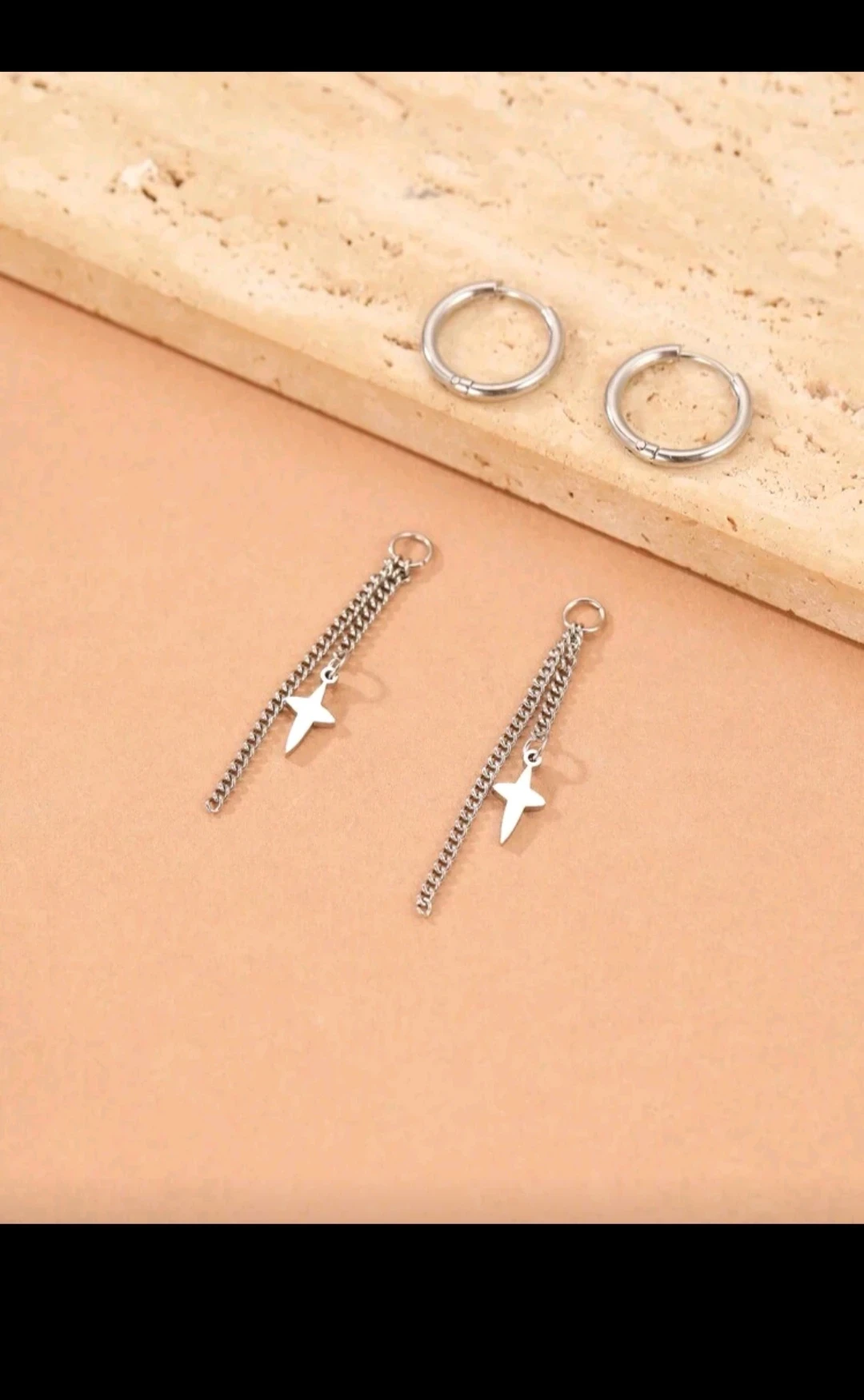 Oendientes colgantes diseño hexagonal estrella ⭐ colgante 6