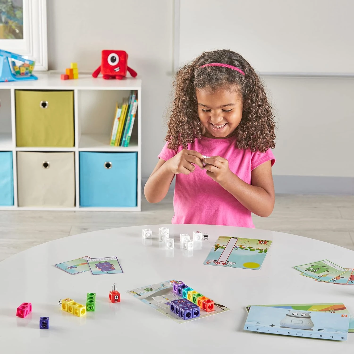 Hand2mind - Numberblocks, cubos MathLink, juego de actividades del 1-10 3