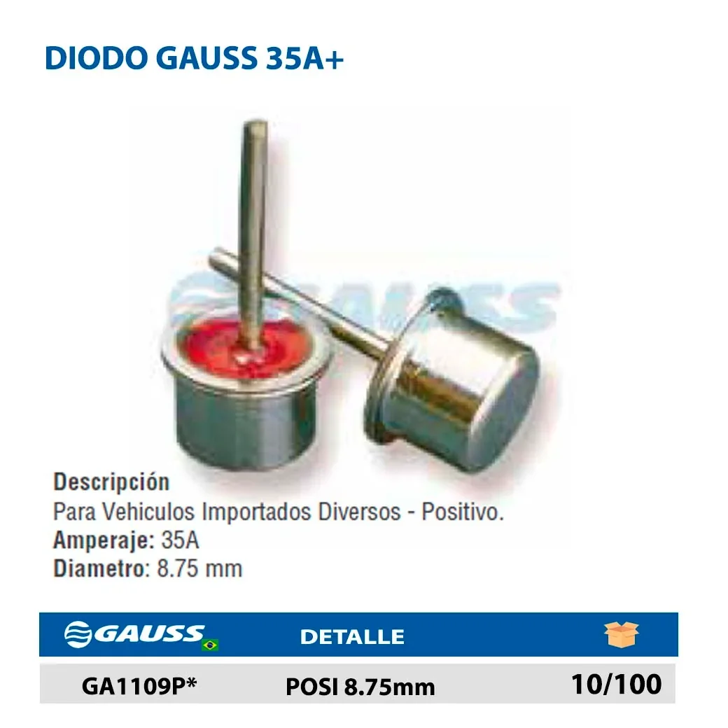 DIODO GAUSS 35A+ POSI 8.75mm