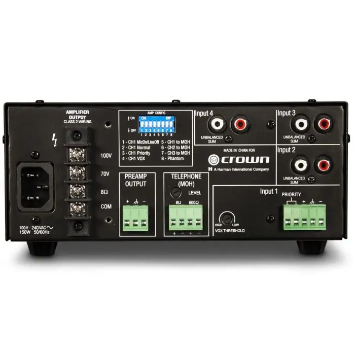 CROWN AMPLIFICADOR / MEZCLADOR DE 4 ENTRADAS, 60W 160MA 3
