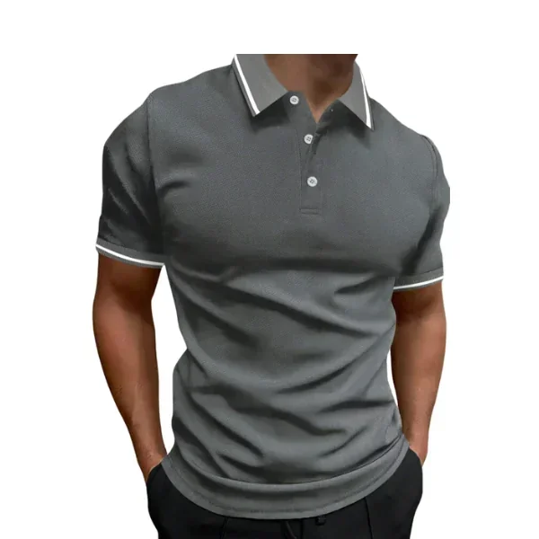 Hombres Camisa polo ribete en contraste