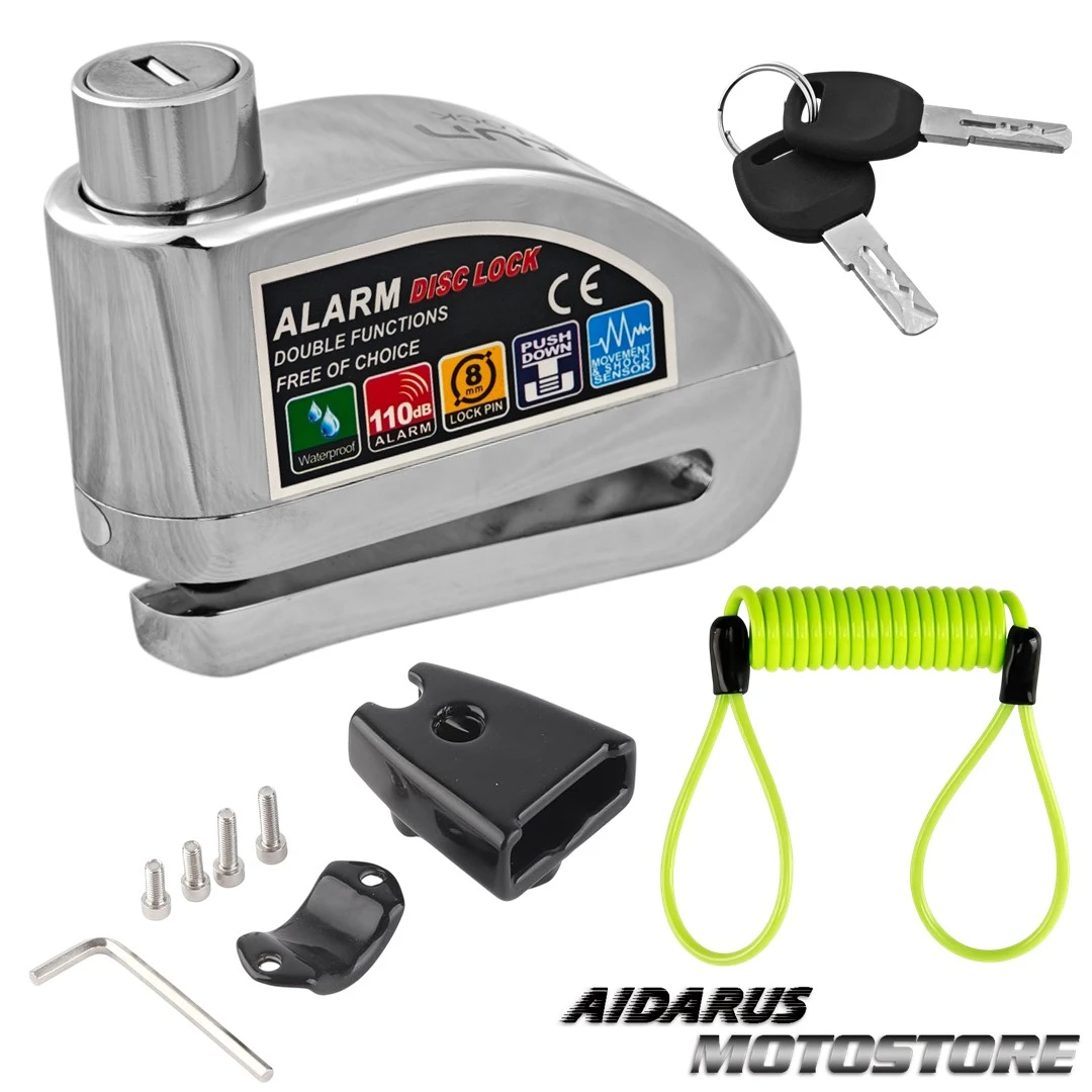 CANDADO ALARMA REFORZADO MAS KIT COMPLETO DE SEGURIDAD