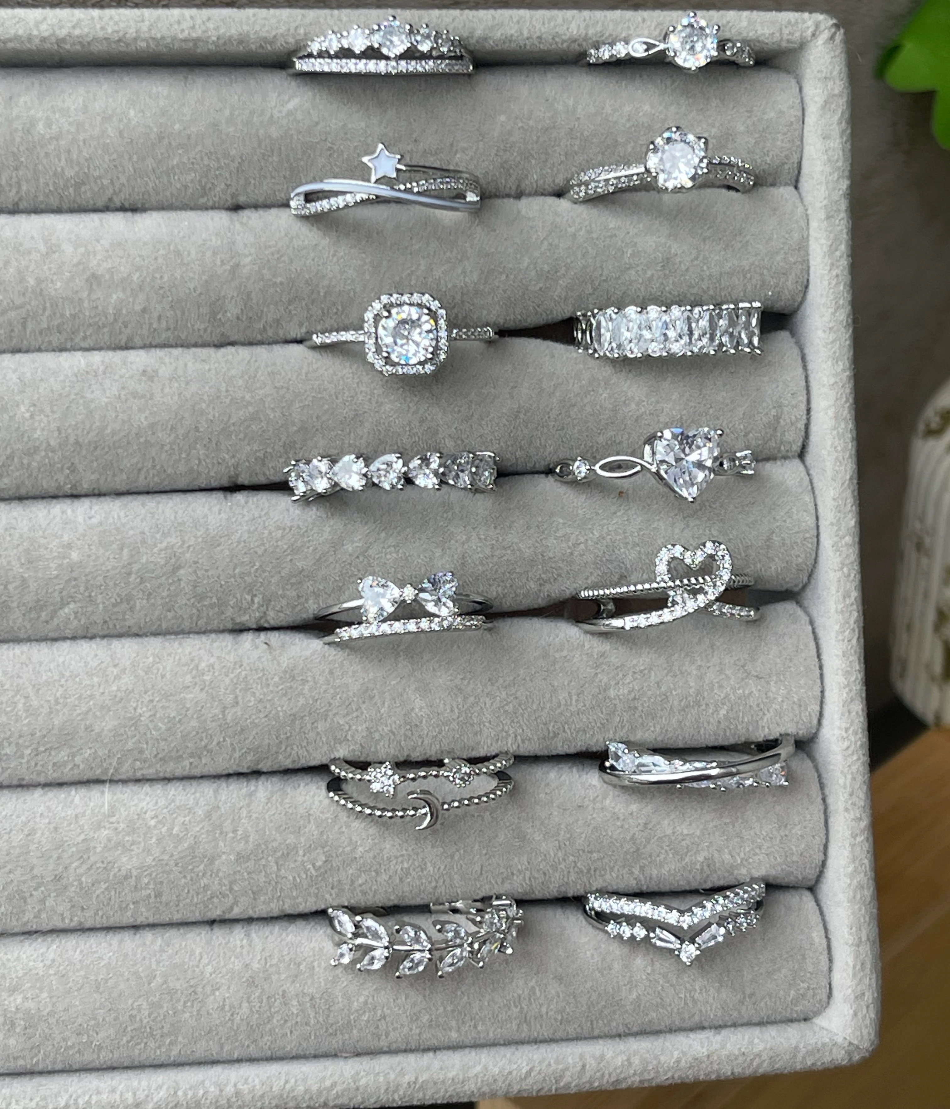 ANILLOS PIEDRERIA PLATEADO