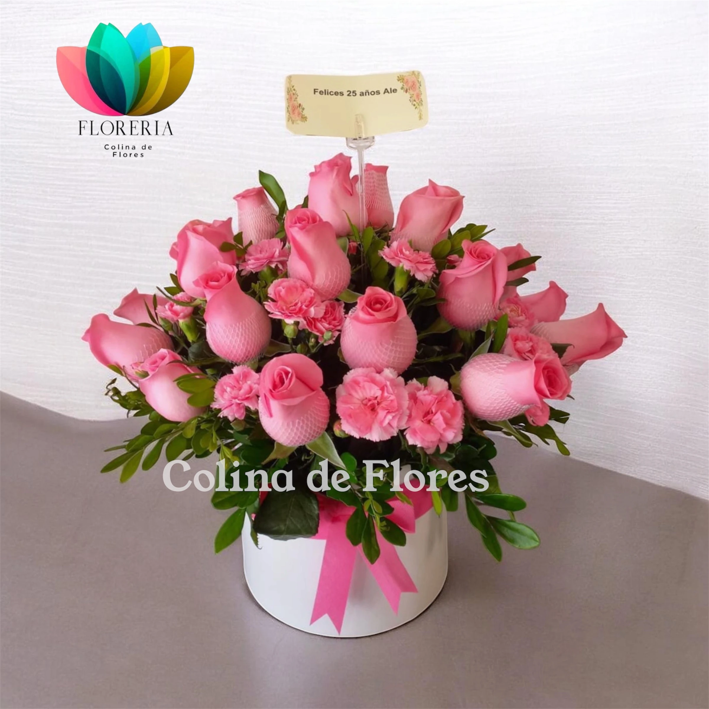 Box rosas con claveles 