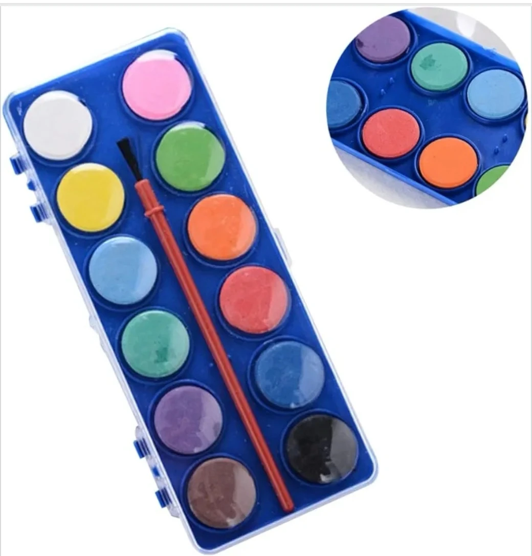 Set de acuarelas escolares 12 colores 4