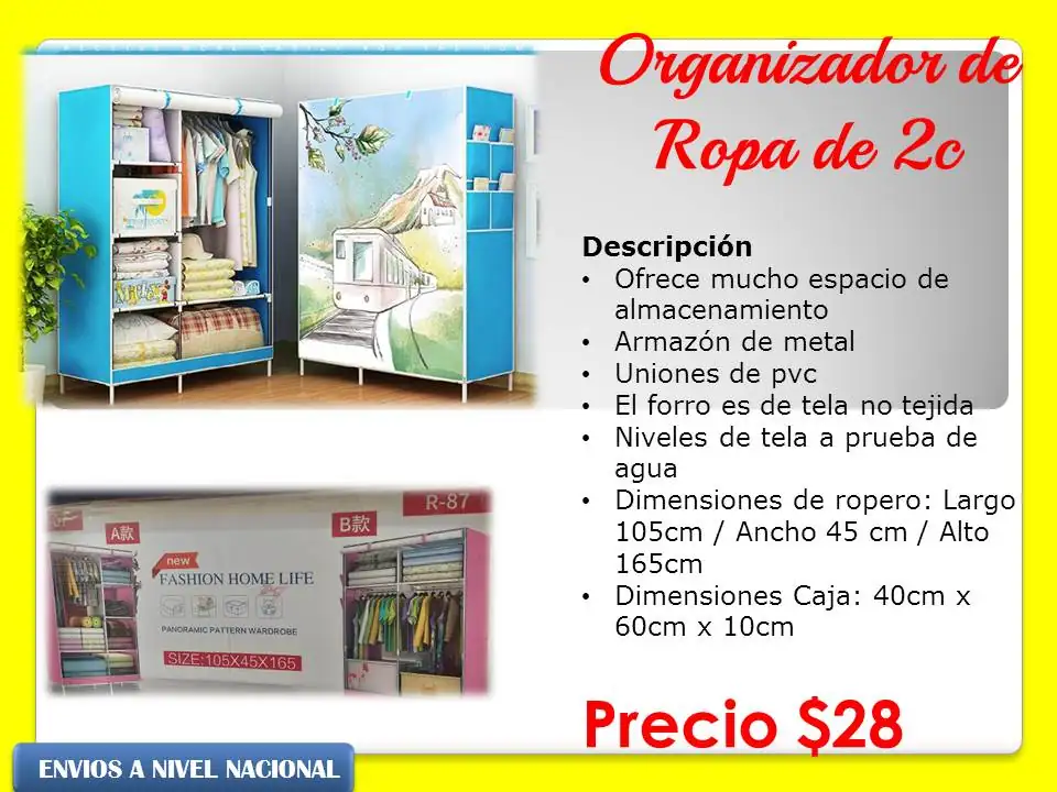 Organizador de ropa de dos cuerpos con diseño 2