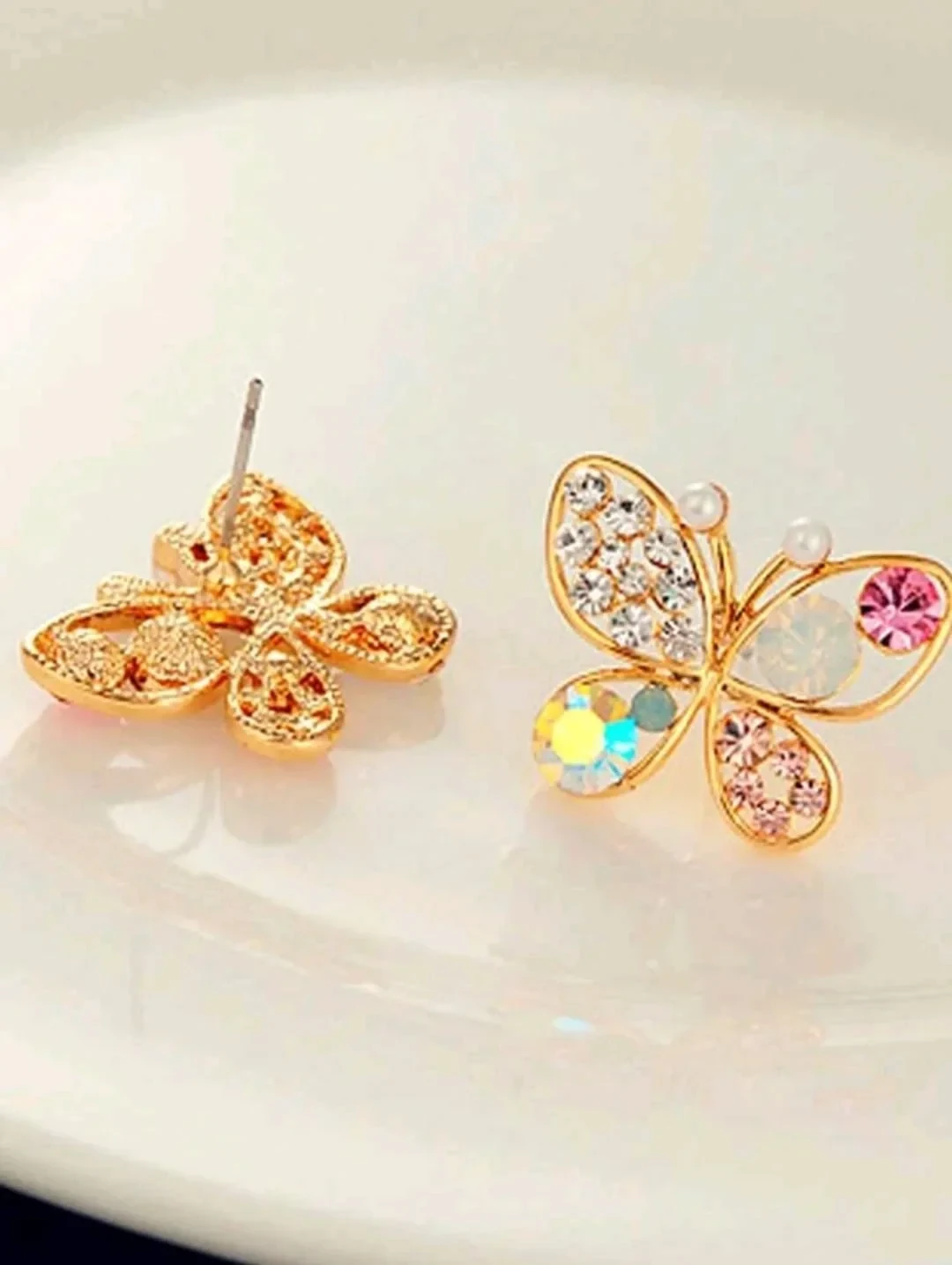 Pendientes de mariposa, en aleación  2