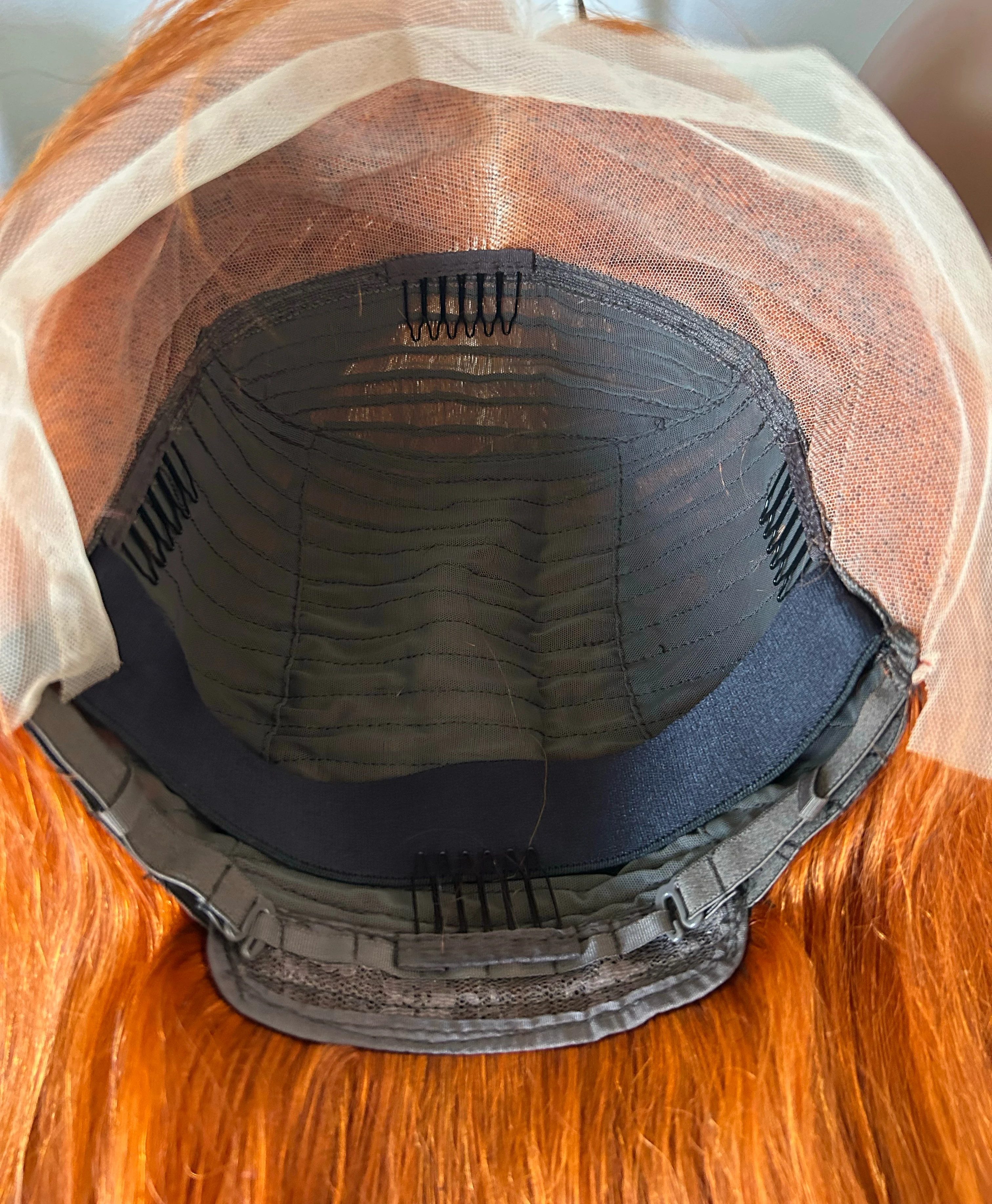  Peluca Bob cabello humano con encaje frontal de 13 x 4 de jengibre #350 5