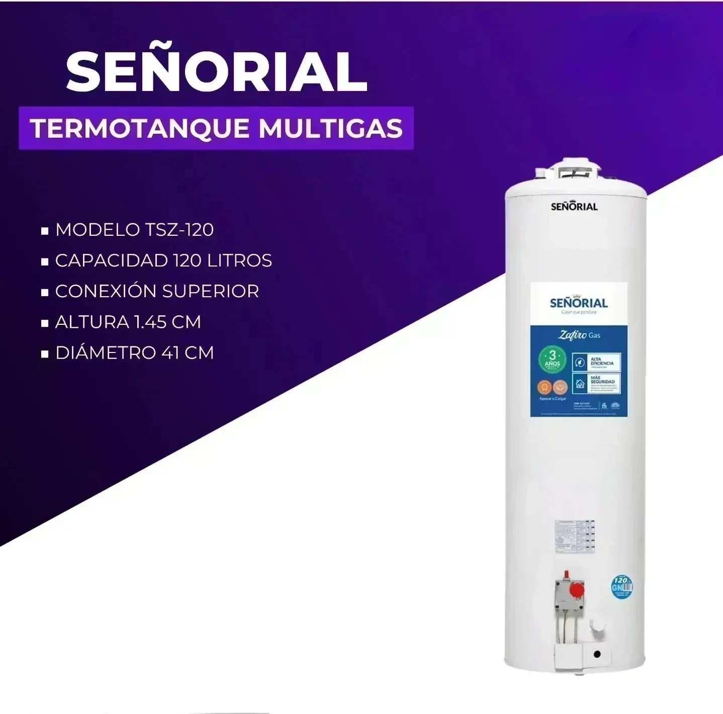 Termotanque Señorial 120 Lts  Multigas