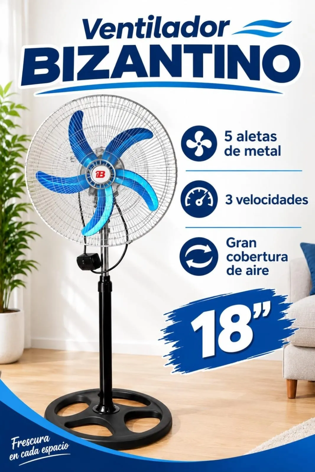 Ventolador de pie de 18" Bizantino