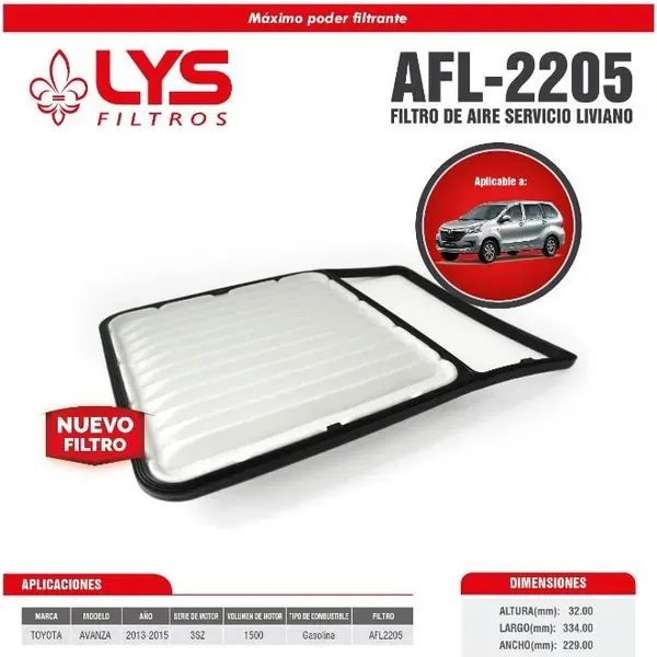 Filtros de aire Lys