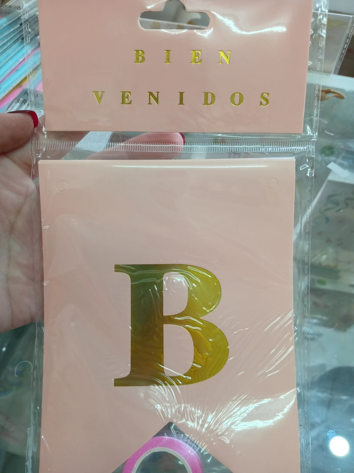 BANDERIN BIENVENIDOS ROSA