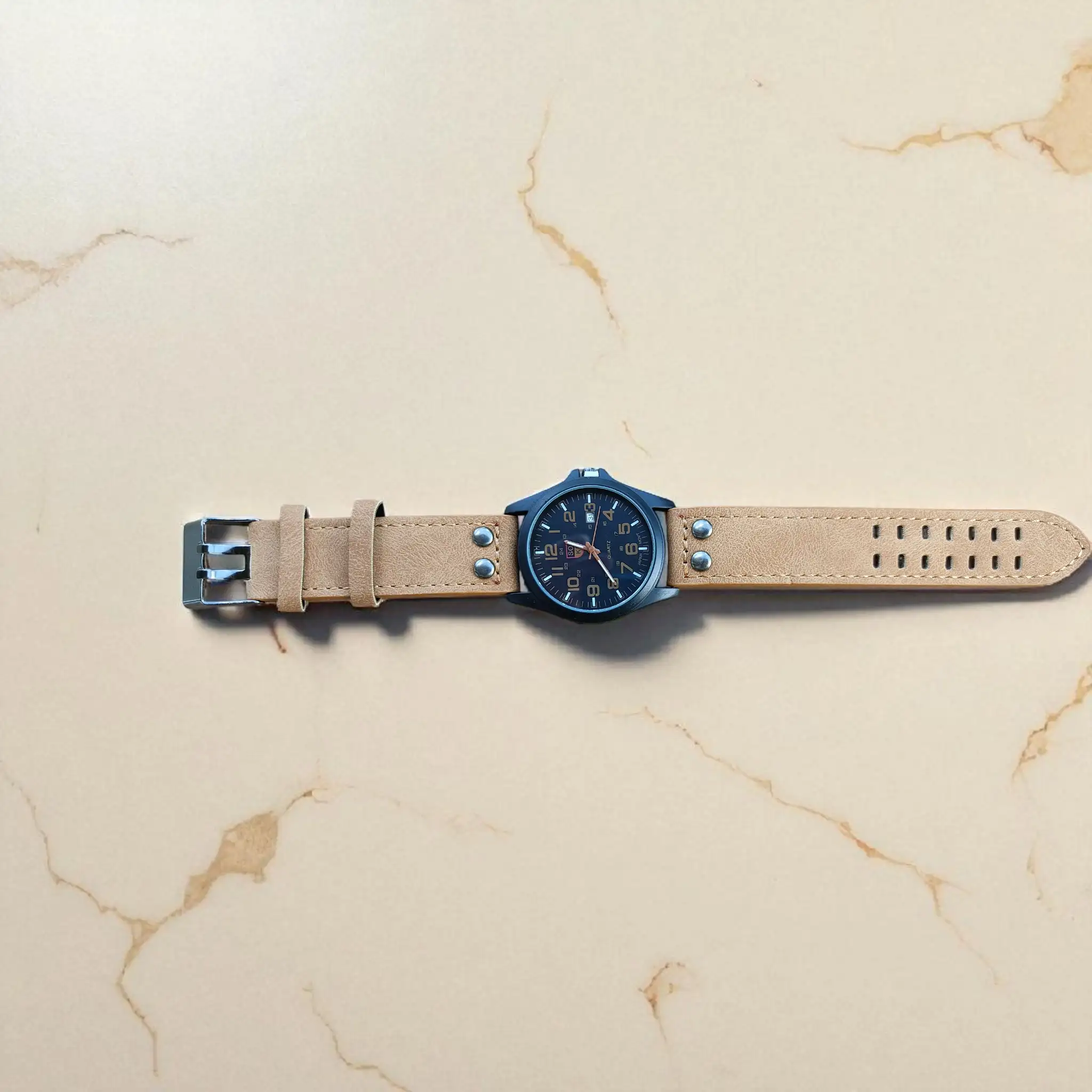 Reloj Masculino Estilo Clásico Color Beige