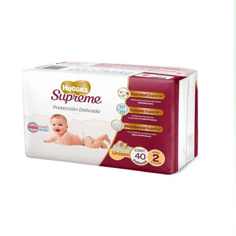 Pañal huggies supreme unisex etapa 2, 40 pzs