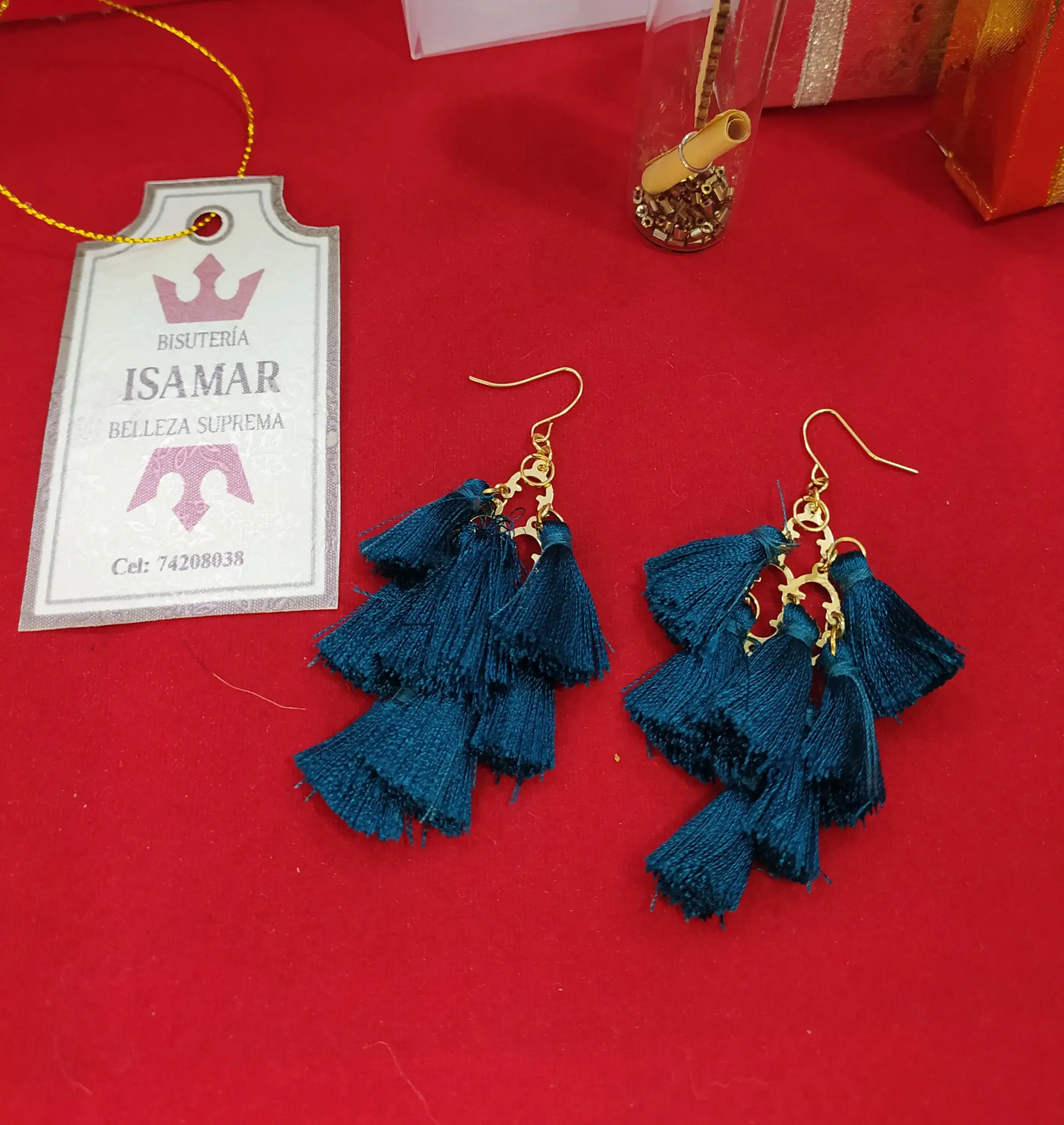 ARETES CAMPANILLAS DE HILO