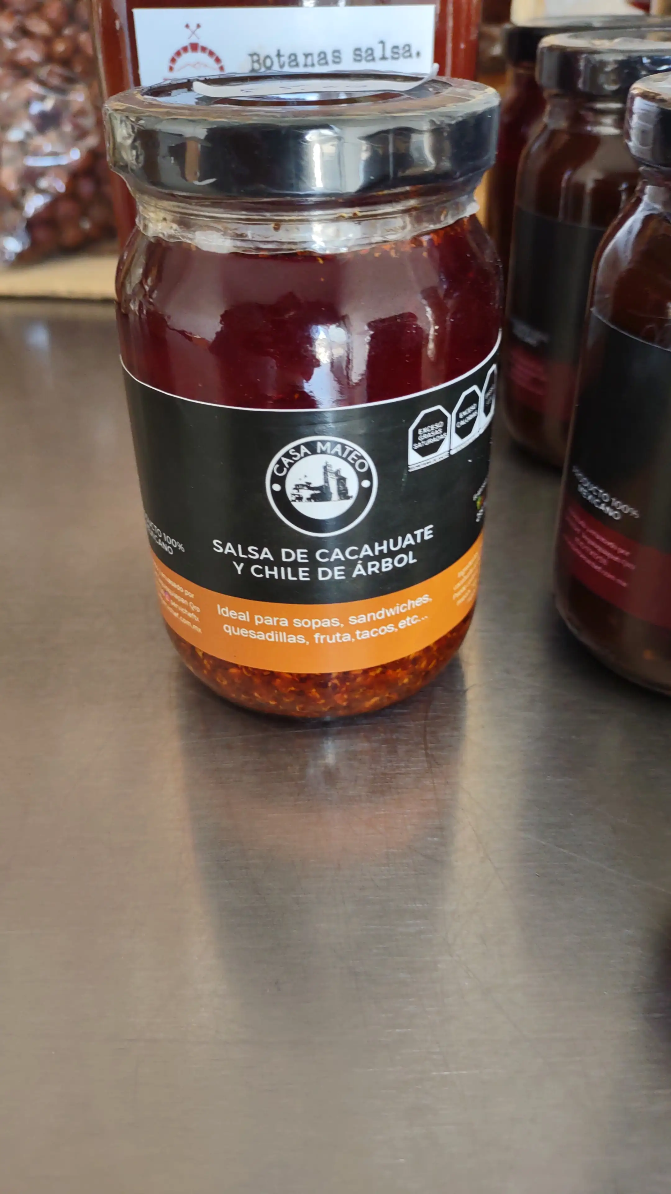 Salsa de cacahuate y chile de arbol 235g
