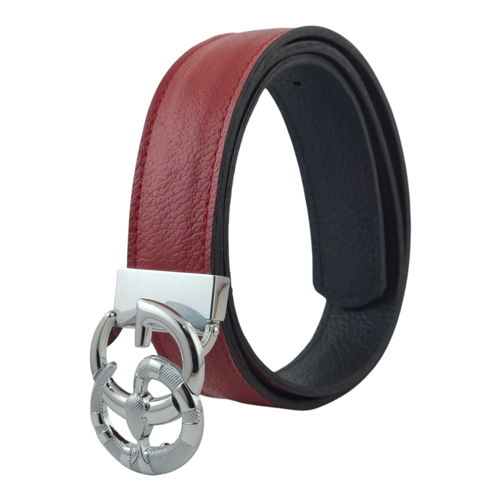 GUCCI DOBLE USO - cuero rojo y negro  2