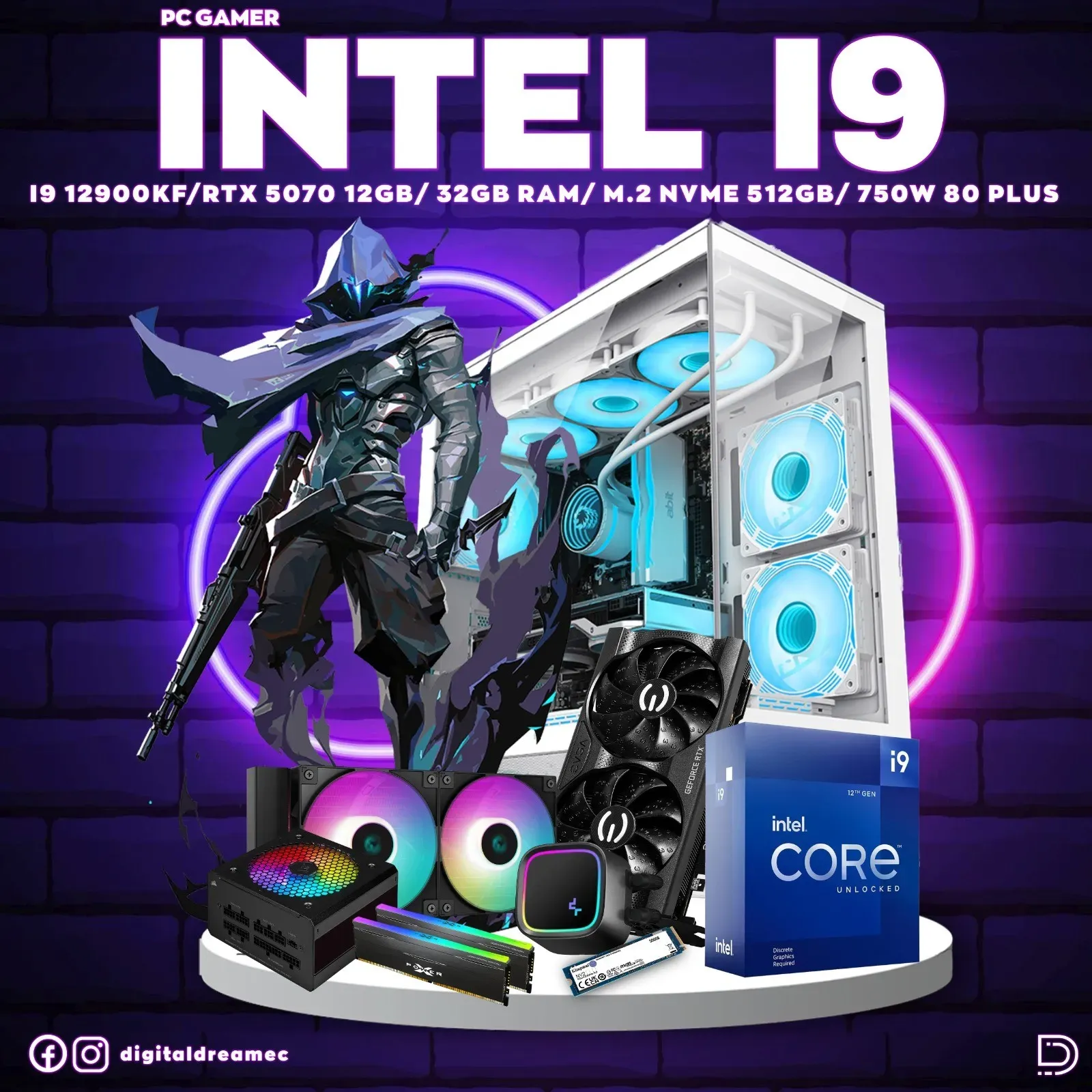 I9 12900KF RTX 5070 12GB 32GB RAM M.2 512GB