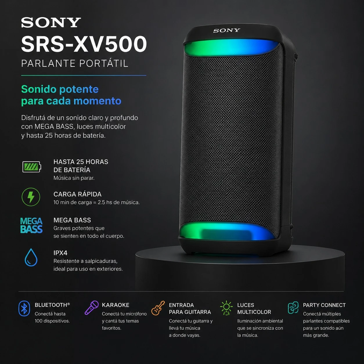 PARLANTE PORTATIL SONY SRS-XV500