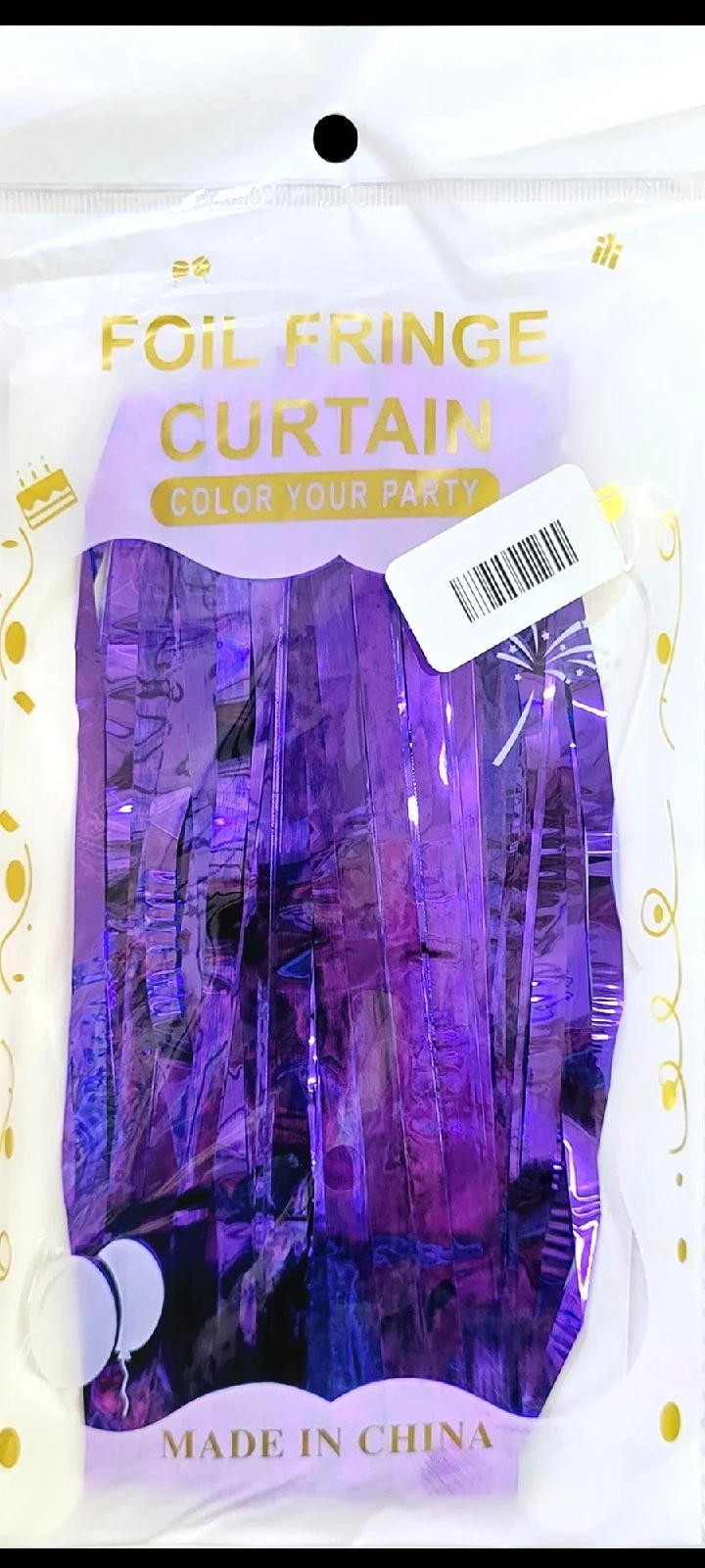 cortina morado metalica 100x200 cm
