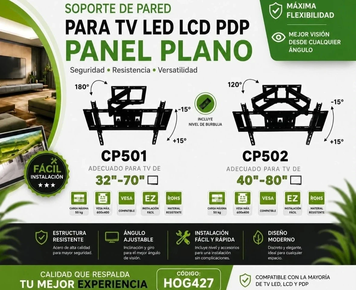 SOPORTE TV SUONO ARTICULADO 32” 70”