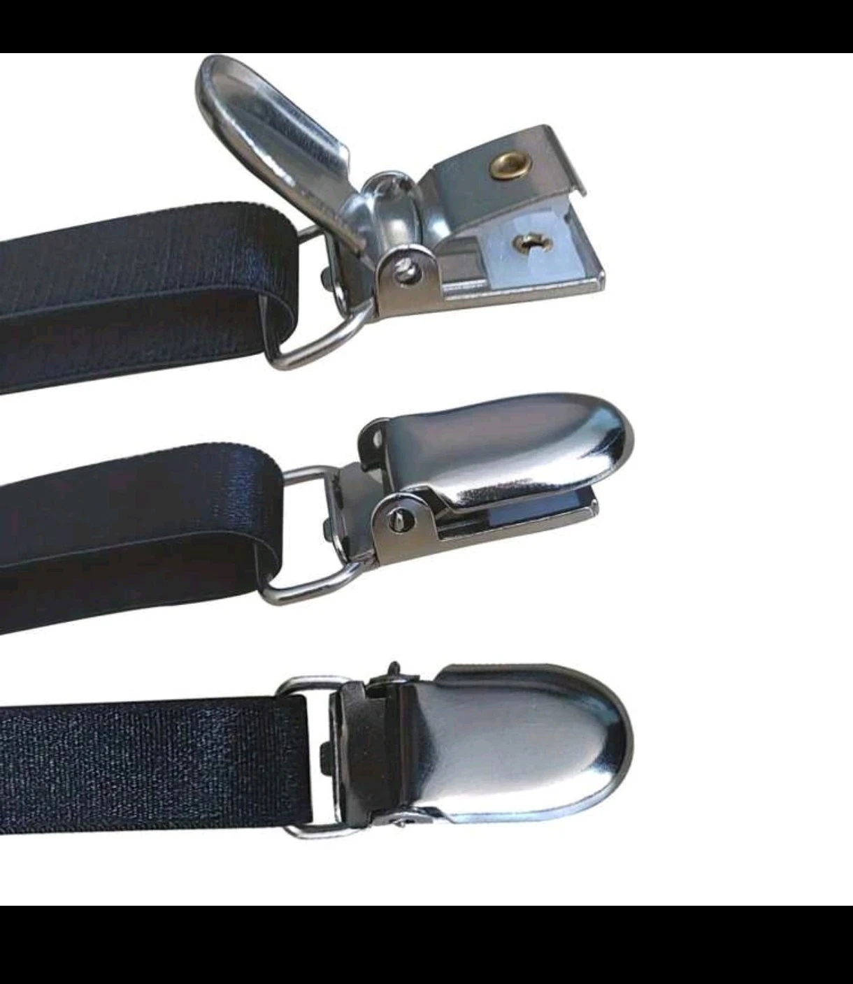 Par de Ligas Sujetadoras de Camisa – Tirantes Elásticos para Muslo con Clips Metálicos Antideslizantes 5
