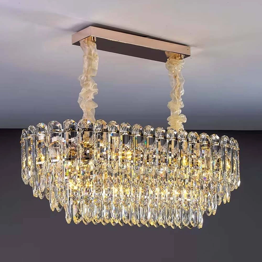 LAMPARA COLGANTE CRISTAL ZEPHYR DORADA 10L E14