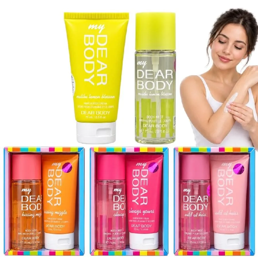 kit gift X2 de regalo perfume y crema dear body surtido 