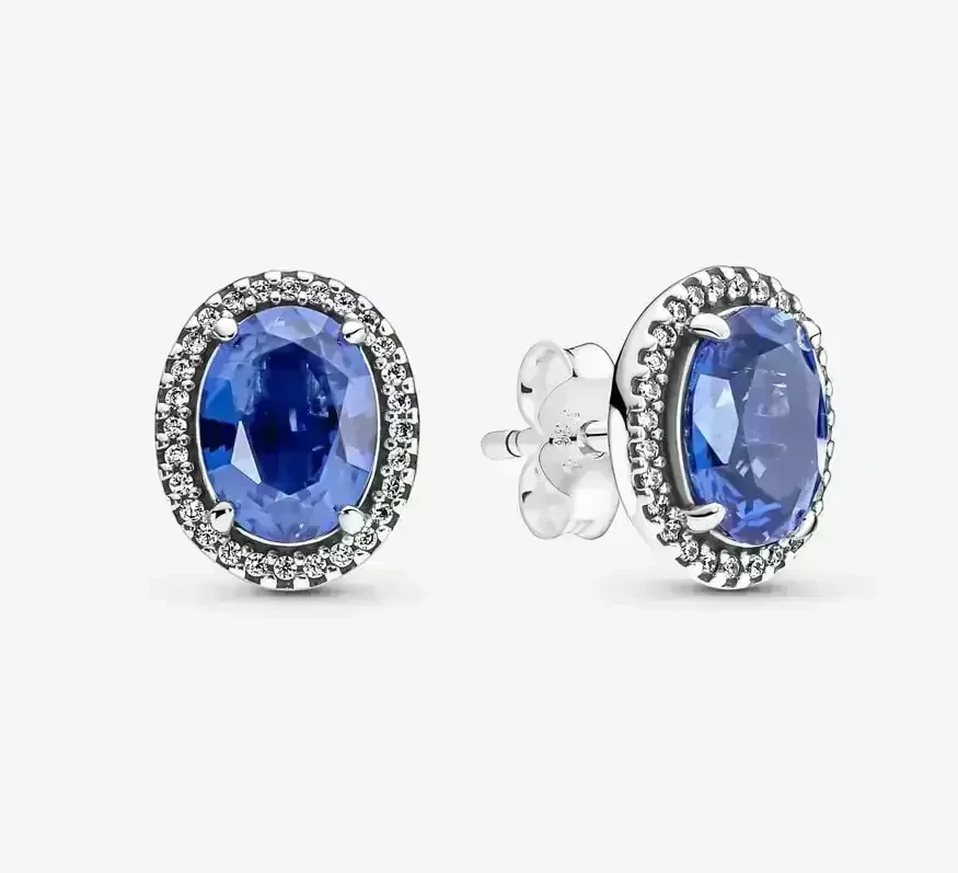 Pendientes  de Botan Halo Brillante Azul 