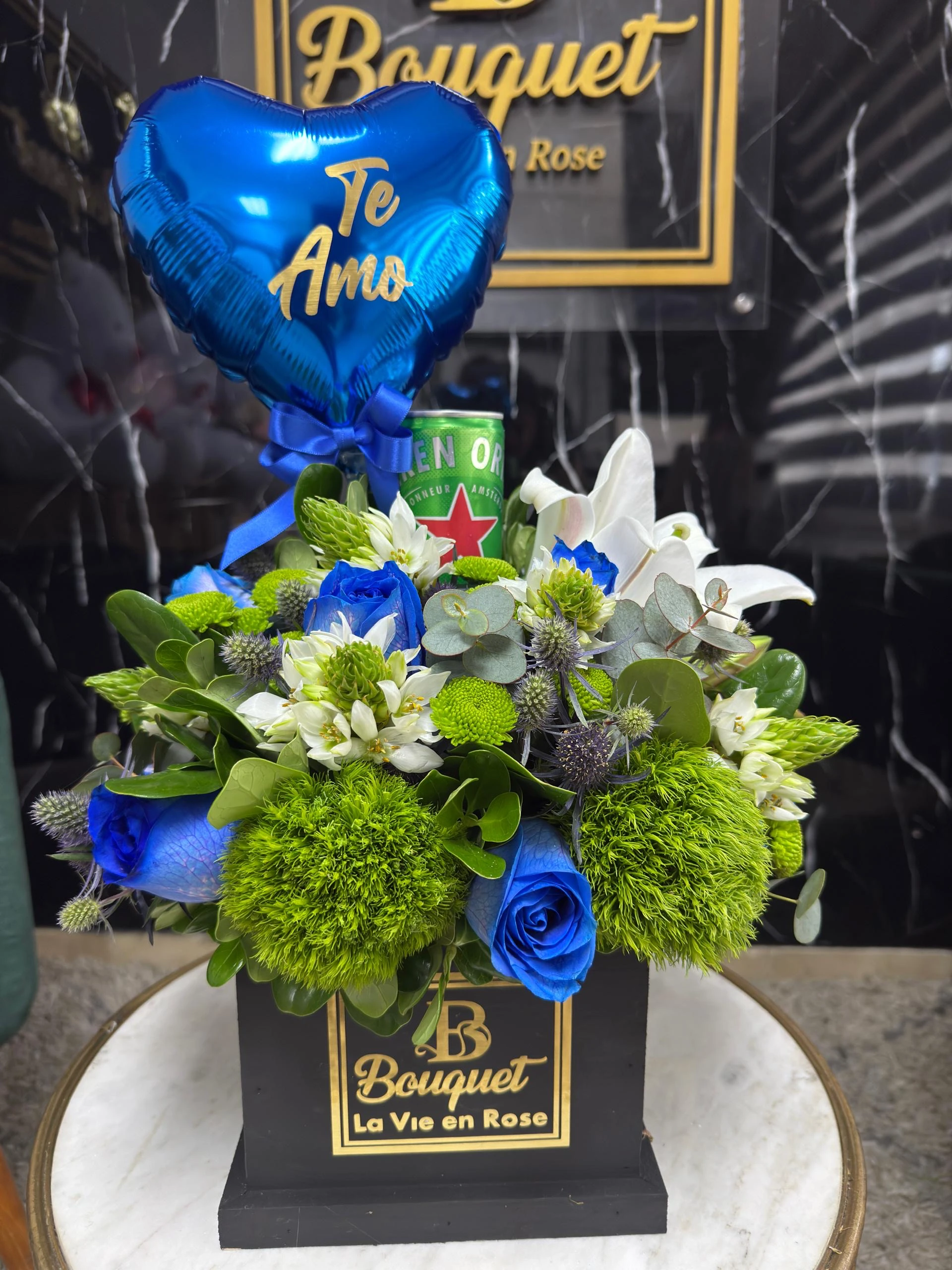 Bouquet con cerveza y flobo personalizado