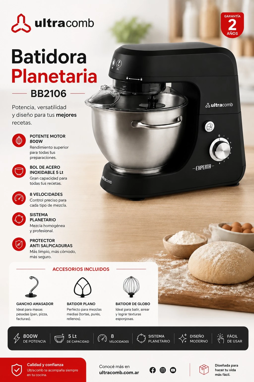Batidora Planetaria Ultracomb 5LTR